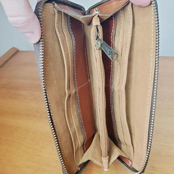 Patricia Nash RFID Georgia Leather Zip Wallet Womens Paisley Printed Clutch - Picture 3 of 6